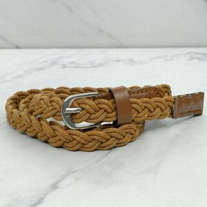 Brown Rope Braided Woven Faux Leather Trim Belt Size XS Womens